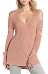 1.state Cutout Sweater In Sheer Blush