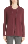 Lafayette 148 Ribbed Cashmere Cardigan In Brandywine