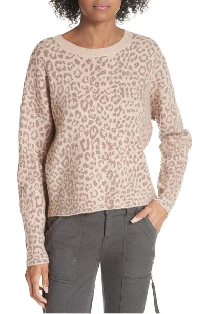 Joie Leopard Print Sweater In Light Taupe