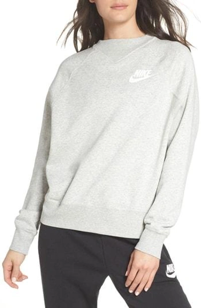 Nike Sportswear Rally Fleece Sweatshirt In Grey Heather/white