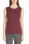 Lafayette 148 Ribbed Cashmere Tank Top In Brandywine
