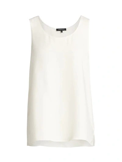Lafayette 148 Ribbed Cashmere Tank Top In Oatmeal Melange