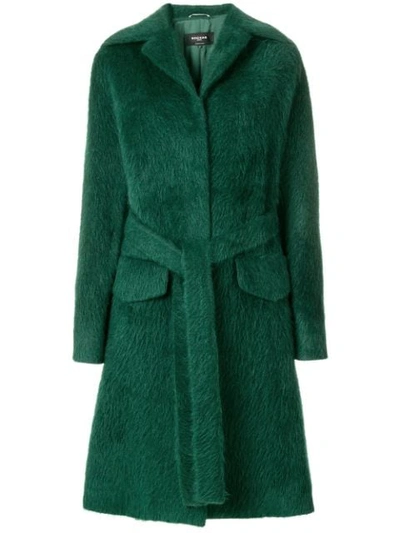 Rochas Alpaca-blend Belted Coat In Dark Green
