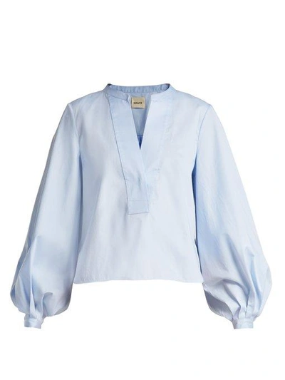 Khaite Suzanna Cotton-poplin Shirt In Sky Blue