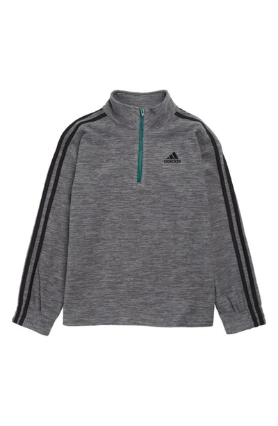 Adidas Originals Kids' Quarter Zip Microfleece Sweatshirt In Charcoal