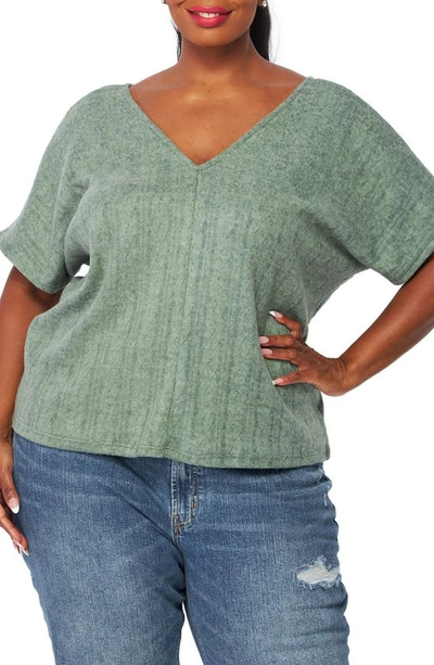 Bluegrey Double V-neck Top In Olive