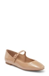 Steve Madden Caddie Mary Jane Flat In Beige Patent