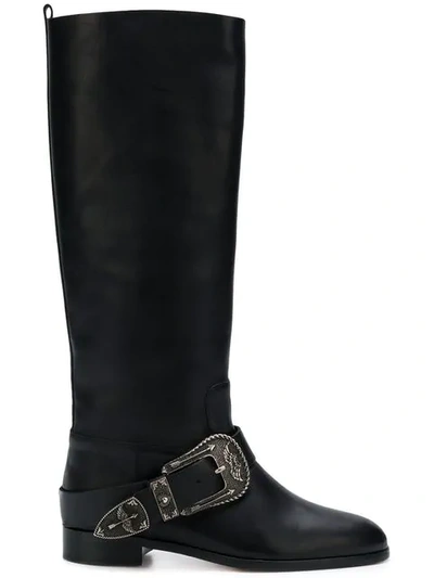 Red Valentino Black Leather Boots
