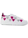 Chiara Ferragni Heart Applique Sneakers In White