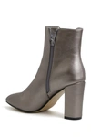 Catherine Catherine Malandrino Oliven Pointed Toe Block Heel Bootie In Pewter