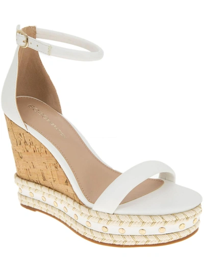 Bcbgeneration Narida Womens Faux Leather Platform Espadrilles In White