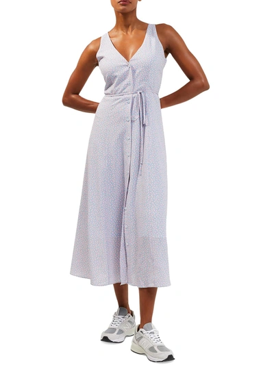 French Connection Verona Womens Belted Long Shirtdress In Blue