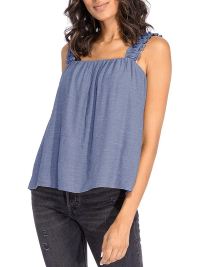 B Collection By Bobeau Womens Pleated Ruffled Tank Top In Blue