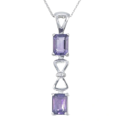 Vir Jewels Sterling Silver Amethyst Pendant (1.30 Ct) With 18 Inch Chain In Purple