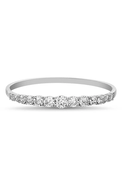 Nes Jewelry Crystal Bangle Bracelet In White