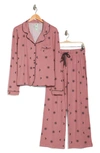 Honeydew Intimates Quiet Night Long Sleeve Button-up Top & Pants Pajamas In Toasty Moons