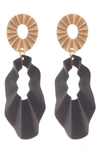 Tasha Two-tone Textured Drop Earrings In Black