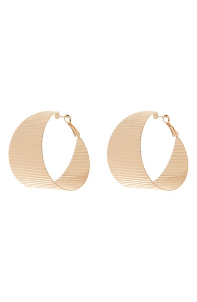 Tasha Textured Hoop Earrings In Gold