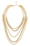 Tasha 5-row Chain Necklace In Gold