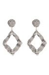 Tasha Textured Crystal Teardrop Earrings In Silver