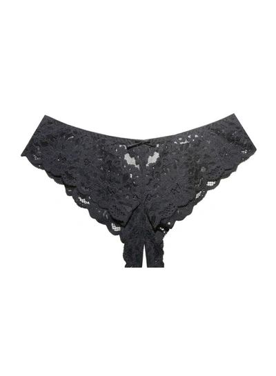 Fleur Du Mal Charlotte Crotchless Panty In Black