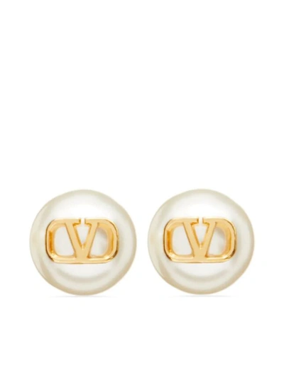 Valentino Garavani Women Signature Vlogo Earrings In White
