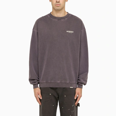 Represent Vintage Purple Cotton Crewneck Sweatshirt In Violet
