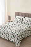 Woven & Weft Printed Plush Velour Sheet Set In Deer Trees Snow