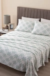 Woven & Weft Printed Plush Velour Sheet Set In Large Snowflake