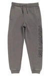Hang Ten Kids' Mineral Wash Fleece Joggers In Smoked Pearl Mineral Wash