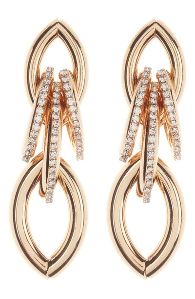 Tasha Crystal Leaf Drop Earrings In Gold