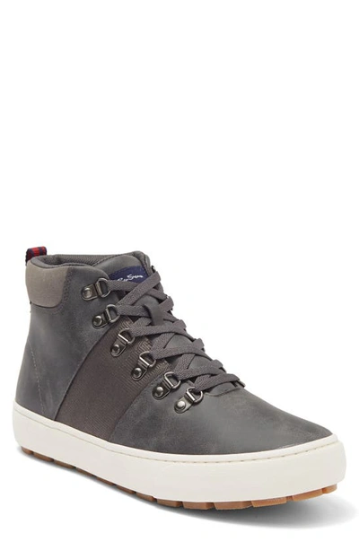 Ben Sherman Harvey High Top Sneaker In Dark Charcoal/ Whisper/ Gum