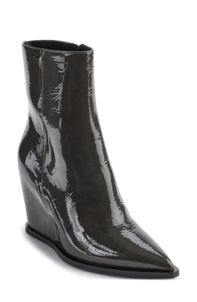 Dkny Iris Pointed Toe Wedge Bootie In Charcoal