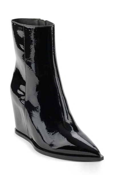 Dkny Iris Pointed Toe Wedge Bootie In Black