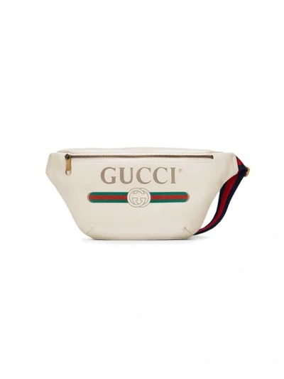 Gucci Logo Print Belt Bag In Neutrals ,multicolour