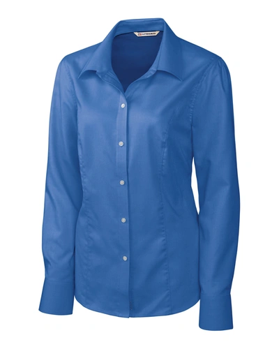 Cutter & Buck Epic Easy Care Nailshead Womens Long Sleeve Dress Shirt In Multi