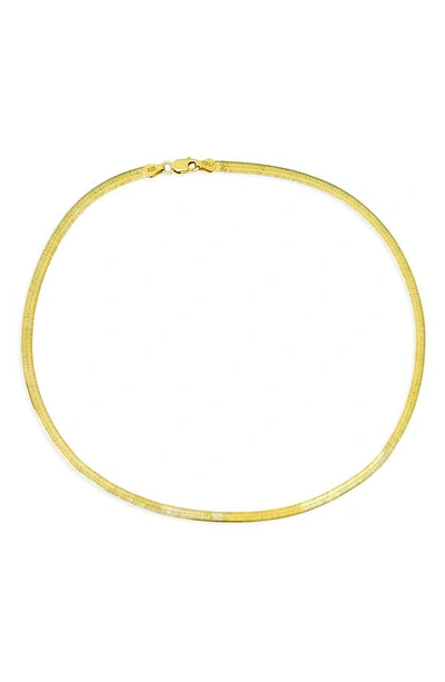 Bling Jewelry Herringbone Chain Necklace In Gold-tone