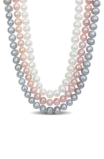 Delmar Triple Strand Multicolor Freshwater Pearl Necklace