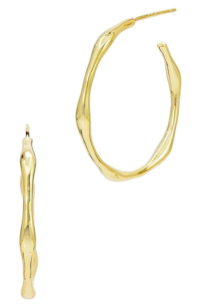 Savvy Cie Jewels Irregular Hoop Earrings In Gold