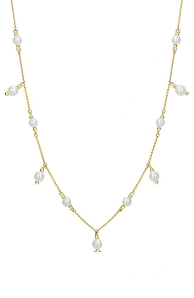 Delmar Freshwater Pearl Station Necklace In White