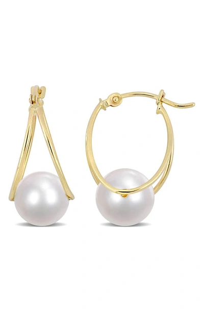Delmar Freshwater Pearl Mismatched Drop Earrings In Gold