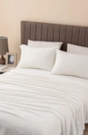 Woven & Weft Solid Plush Velour Sheet Set In Off White
