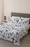 Woven & Weft Printed Plush Velour Sheet Set In Moose