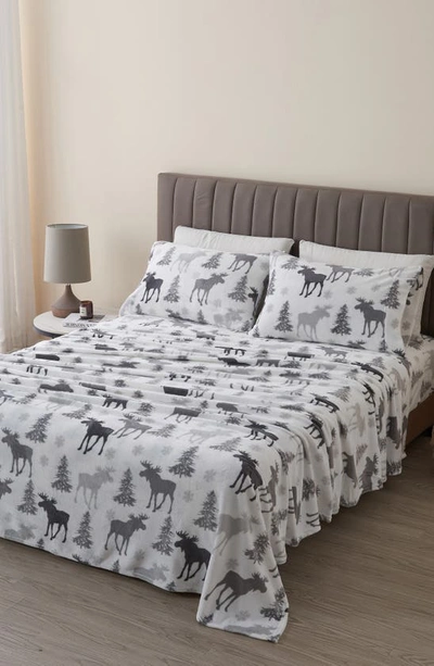 Woven & Weft Printed Plush Velour Sheet Set In Moose