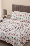 Woven & Weft Printed Plush Velour Sheet Set In Penguins