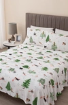 Woven & Weft Printed Plush Velour Sheet Set In Winter Cats