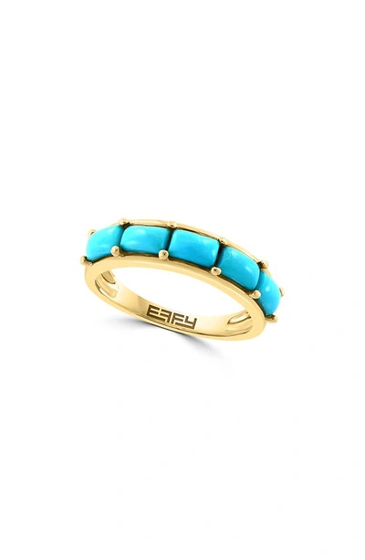 Effy 14k Yellow Gold Turquoise Ring In Blue