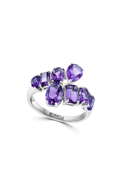 Effy Sterling Silver Amethyst Bypass Ring In Purple