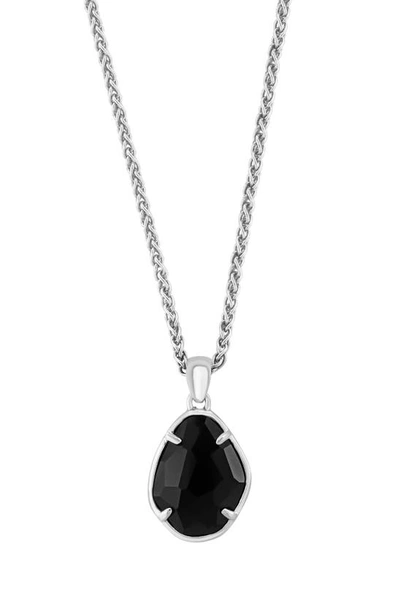 Effy Sterling Silver Onyx Pendant Necklace In Black