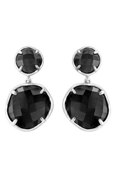 Effy Sterling Silver Onyx Double Drop Earrings In Black